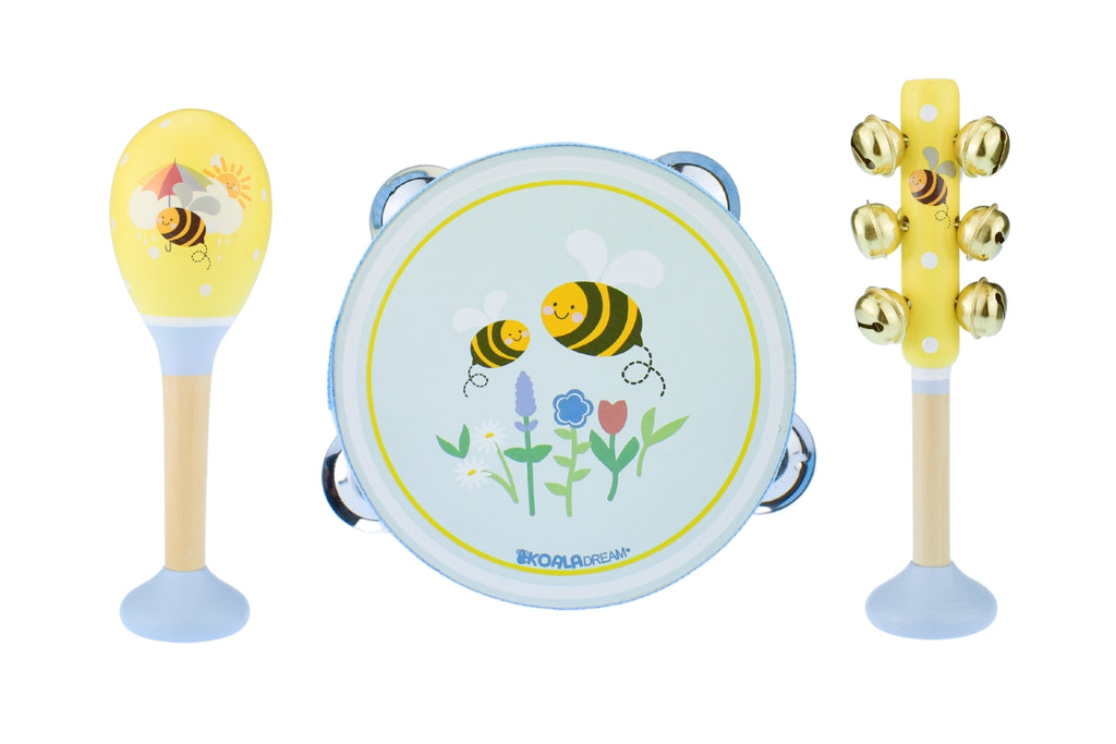 WOODEN BUZZY DAYS BEE 3PC MUSICAL SET