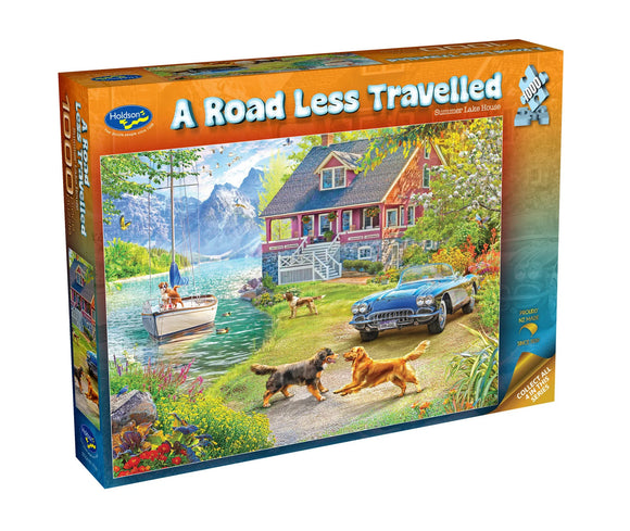 PUZZLE 1000PC ROAD LESS TRAV LAKE HOUSE