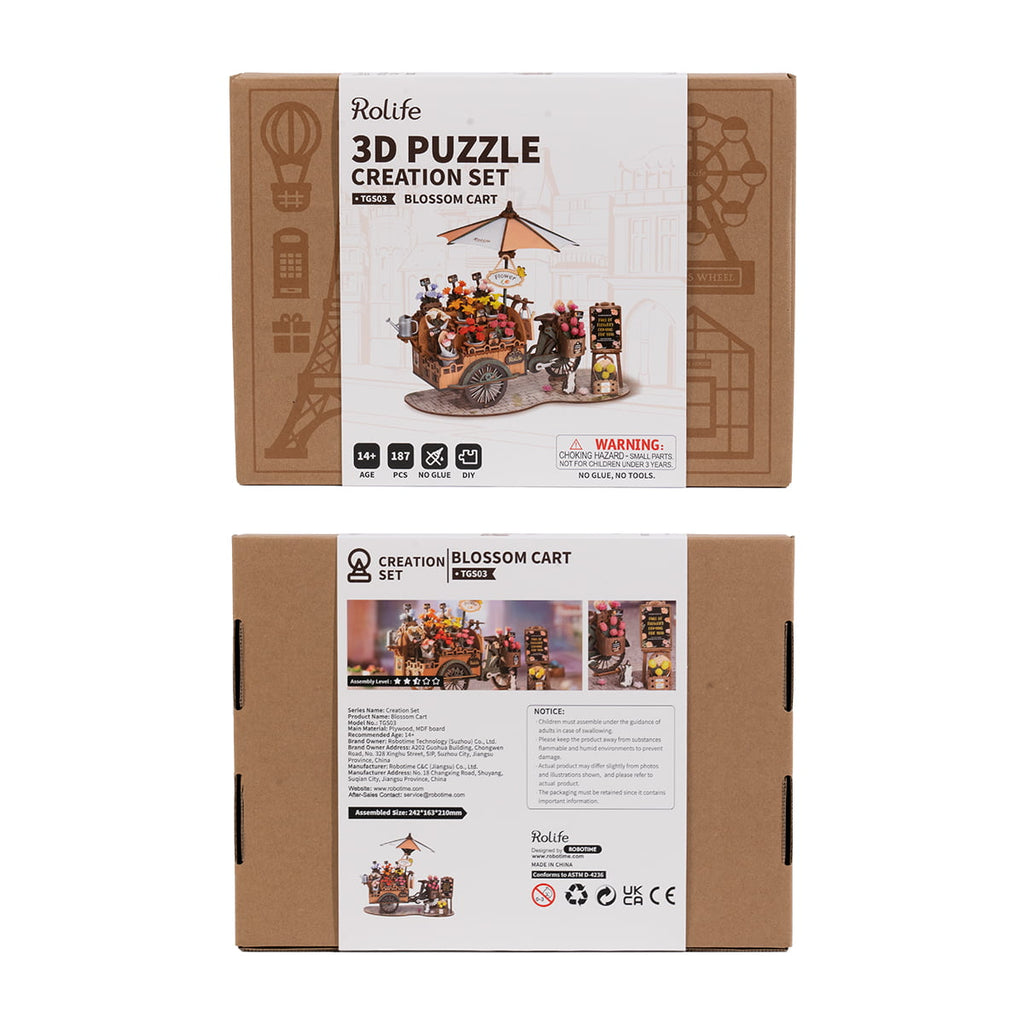 3D PUZZLE MINI HOUSE BLOSSOM CART