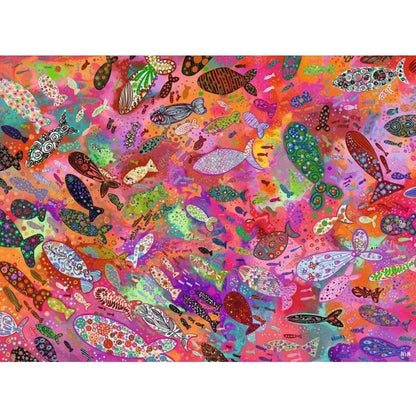PUZZLE 500PC FISH IN FUCHSIA