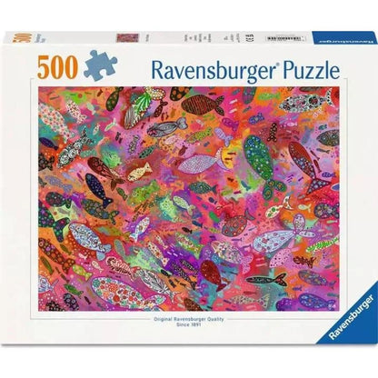 PUZZLE 500PC FISH IN FUCHSIA