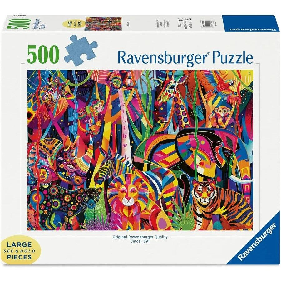 PUZZLE 500PC JEWELED JUNGLE