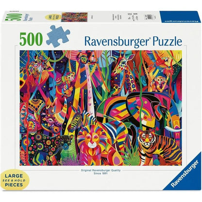 PUZZLE 500PC JEWELED JUNGLE
