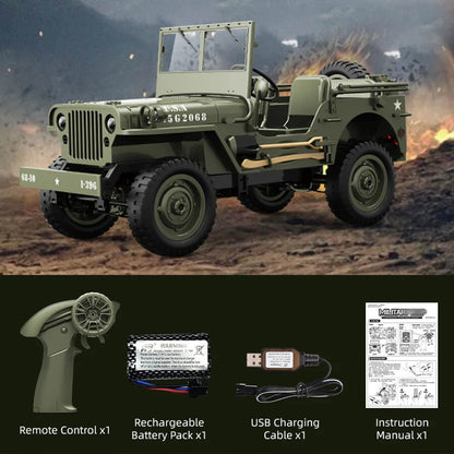 R/C 1:10 WILLY JEEP 4WD MILITARY CRAWLER