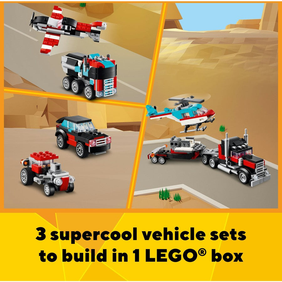 LEGO 31146 CREATOR FLATBED TRUCK W HELI