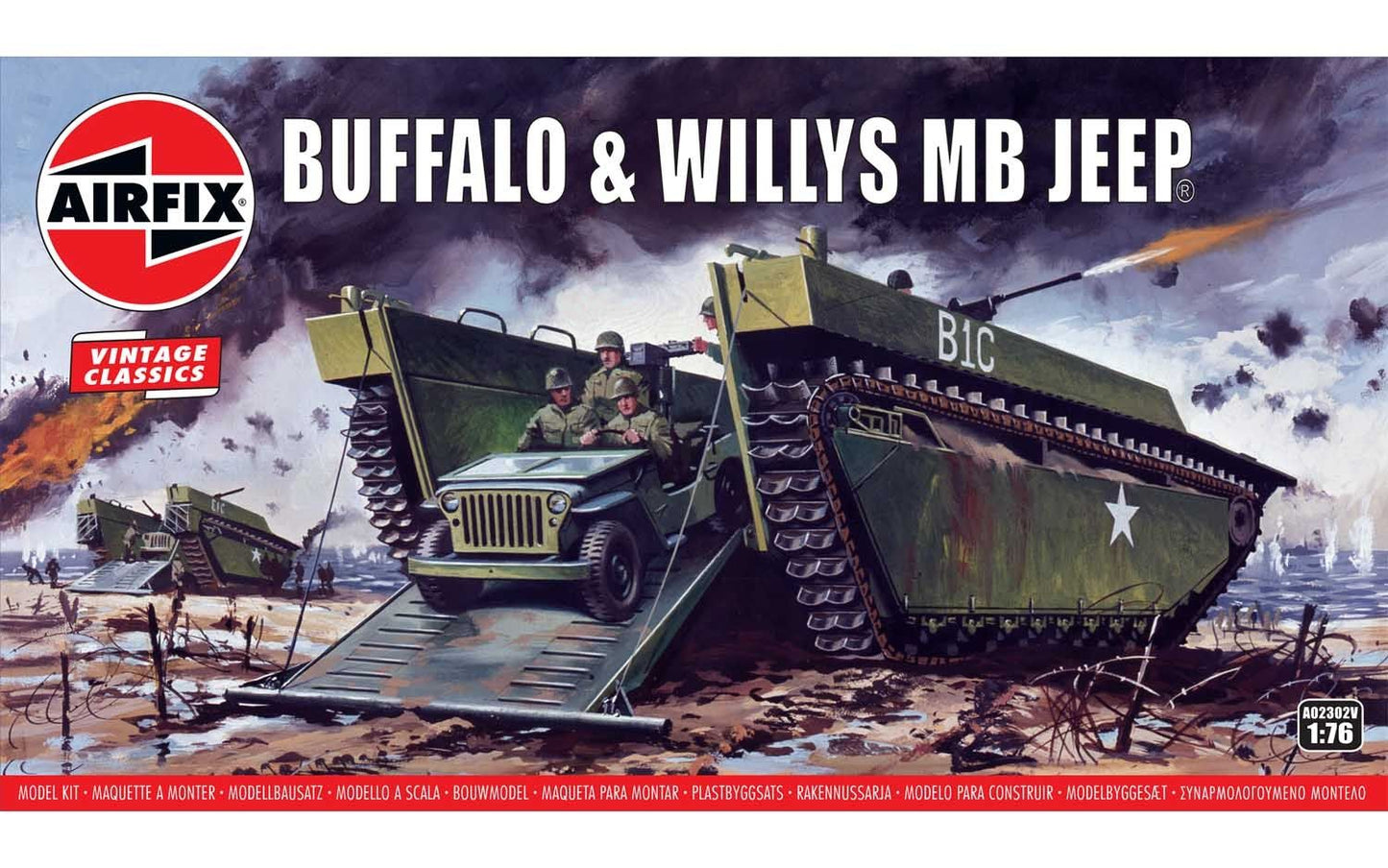 AIRFIX 1:76 BUFFALO & WILLYS MB JEEP