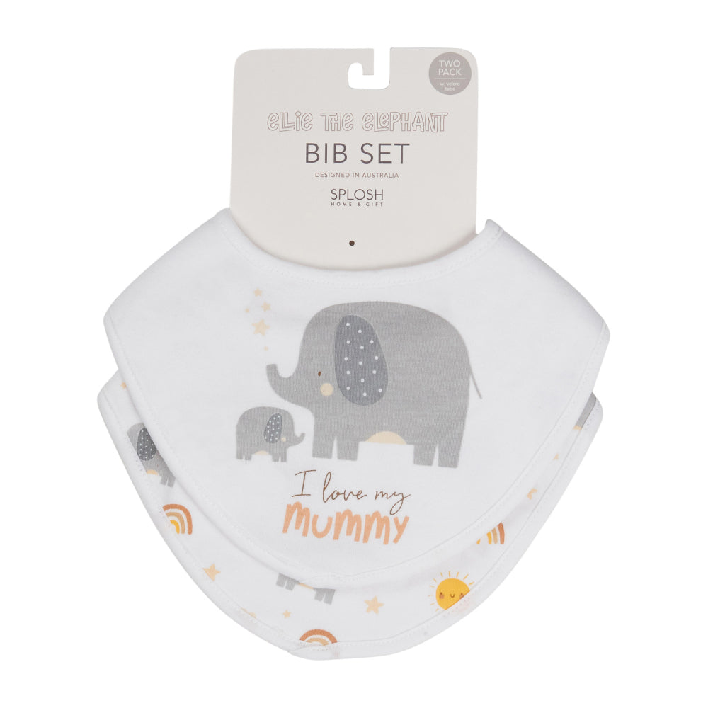 SPLOSH BABY ELEPHANT BIB 2PK