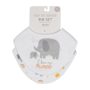 SPLOSH BABY ELEPHANT BIB 2PK