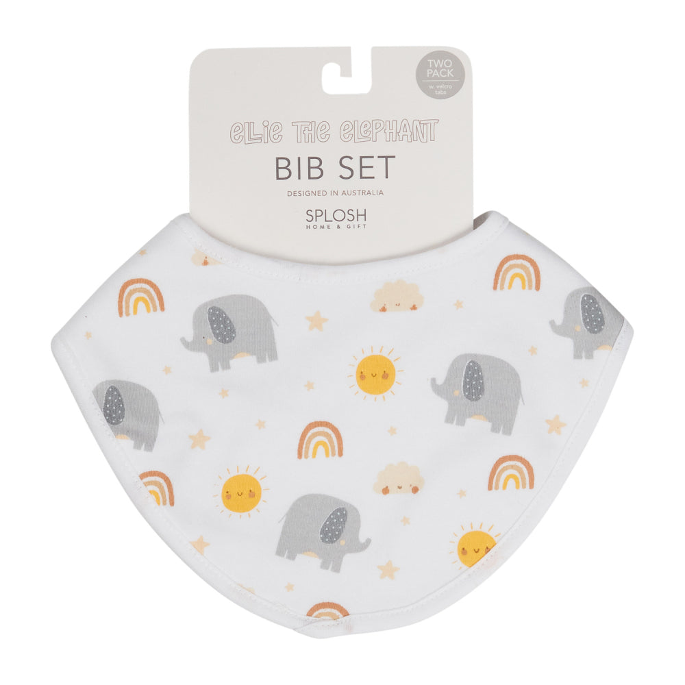 SPLOSH BABY ELEPHANT BIB 2PK