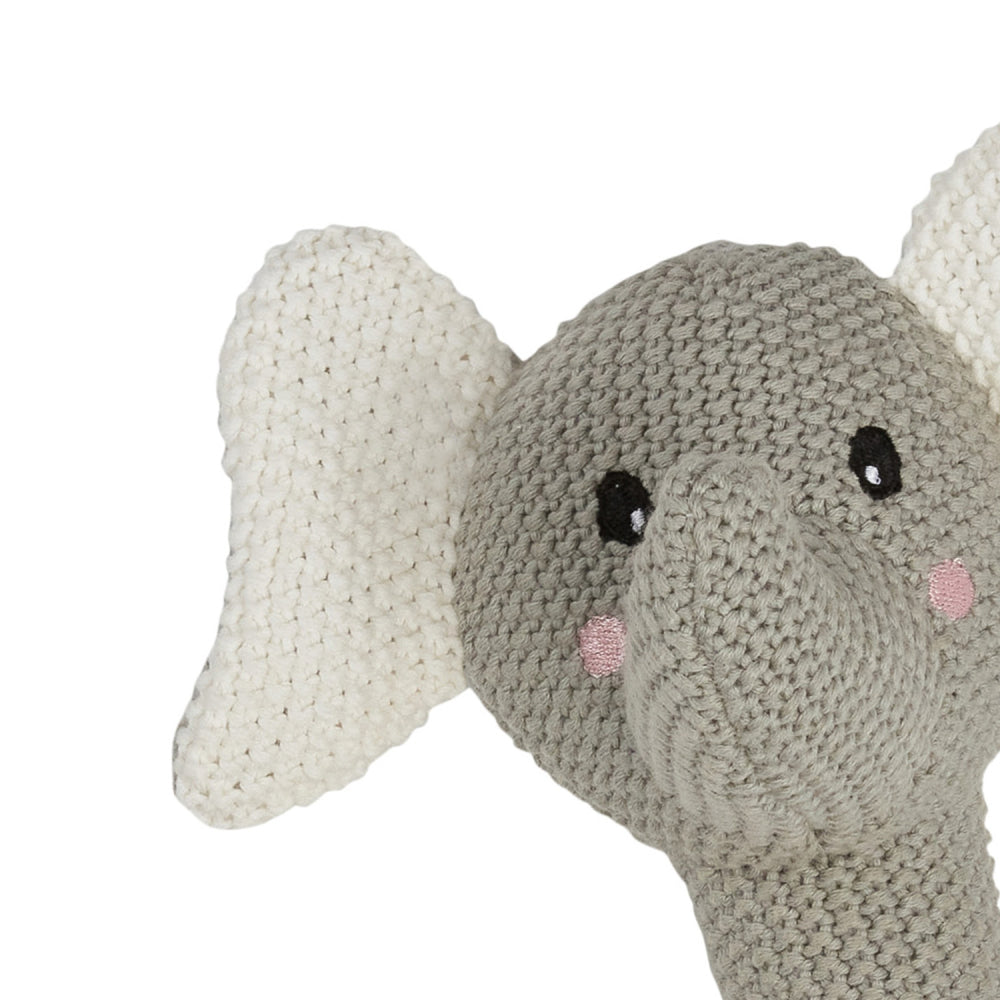 SPLOSH BABY ELEPHANT KNITTED RATTLE