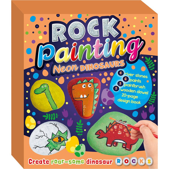 CRAFT NEON DINOSAUR ROCK PAINTING