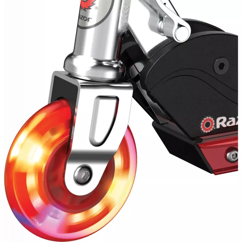 RAZOR SCOOTER LIGHTED FOLDING RED