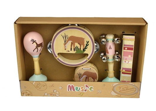 Wooden 5Pc Musical Set Deer