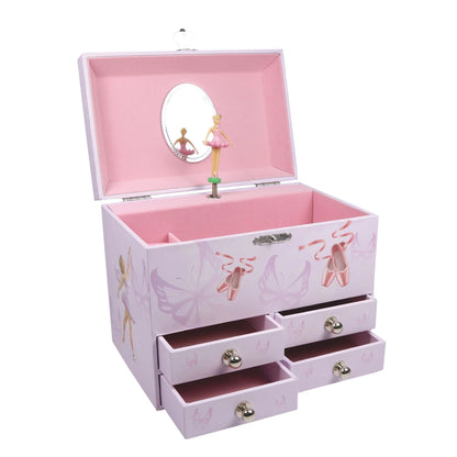 MUSICAL JEWELLERY BOX WITH 4 DRAWS