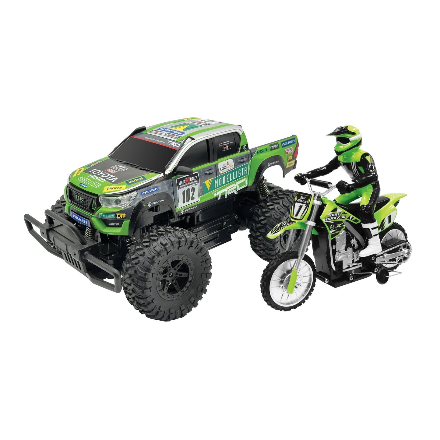 R/C RUSCO TOYOTA HILUX & BIKE SET