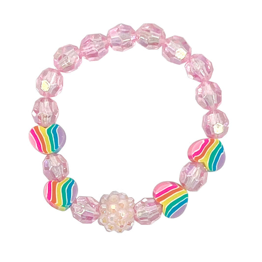 P/POP BCG172 RAINBOW LOVE HEART BRACELET