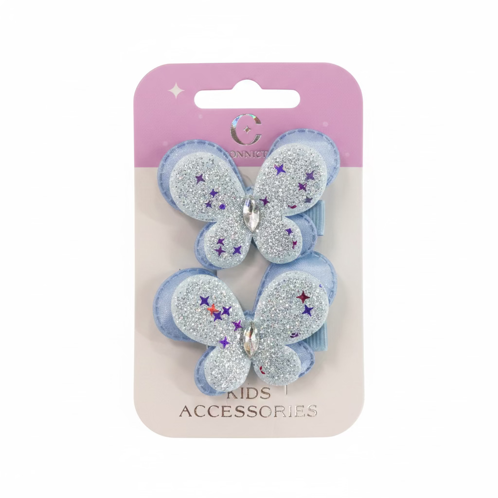 C/NICE HC11796 GLITTER BUTTERFLY CLIPS