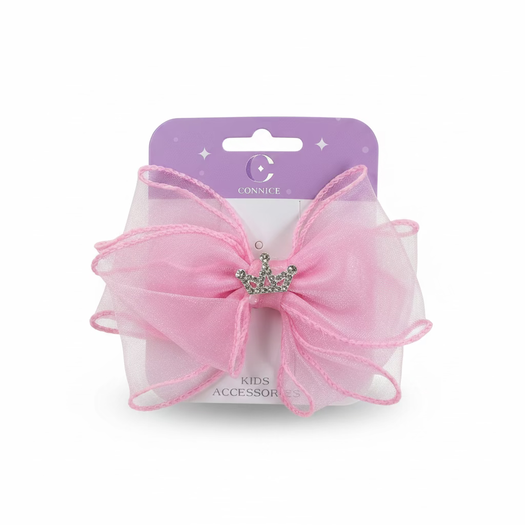 C/NICE HC10515 SHEER BOW W/CROWN CHARM