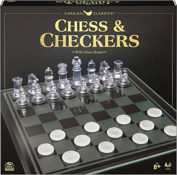 GAME CARDINAL GLASS CHESS & CHECKERS