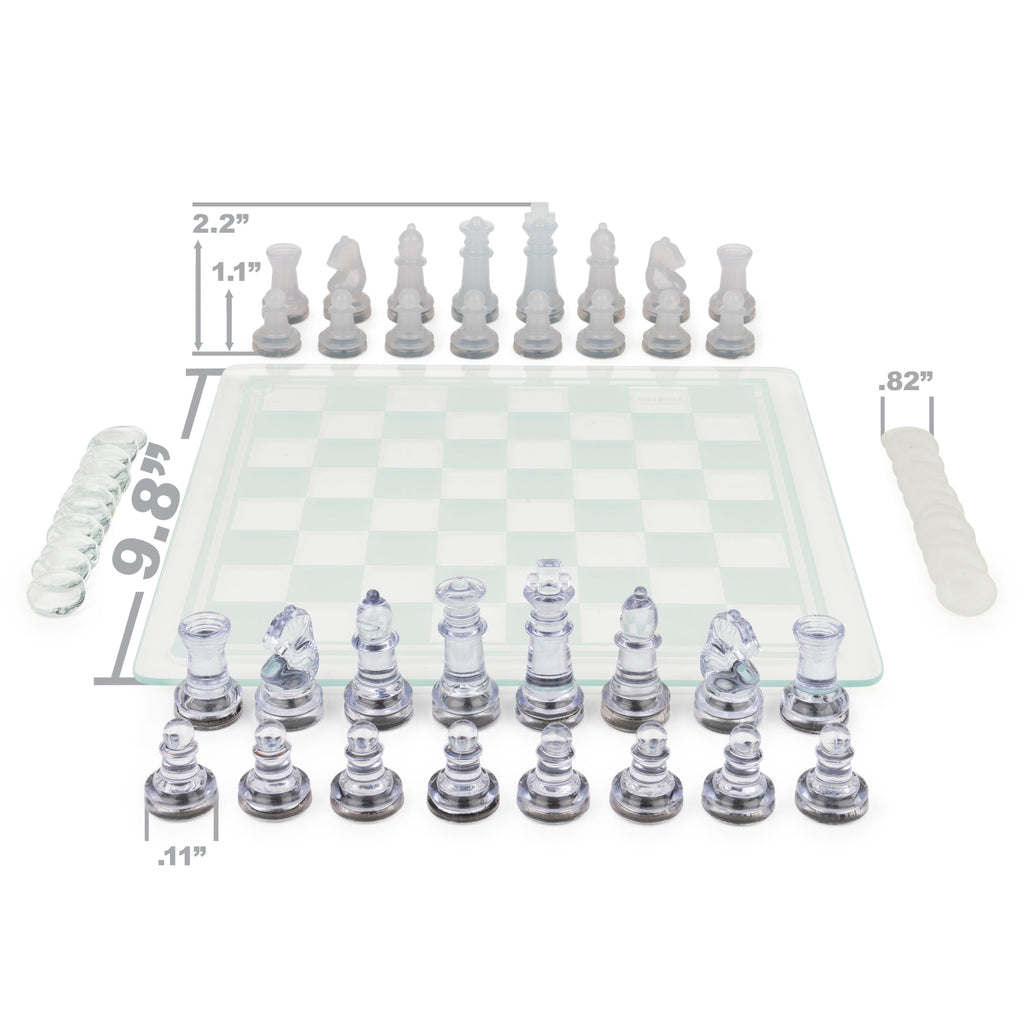 GAME CARDINAL GLASS CHESS & CHECKERS