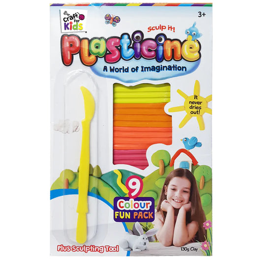 PLASTICINE 9 PACK WITH TOOL