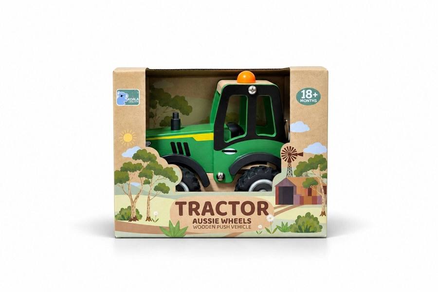 WOODEN AUSSIE WHEELS TRACTOR GREEN