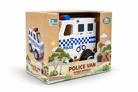 WOODEN AUSSIE WHEELS POLICE VAN