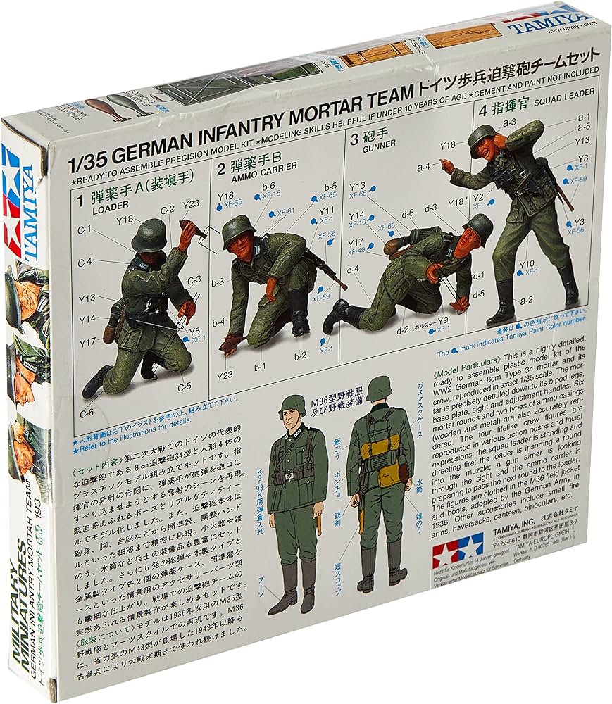 TAMIYA 1/35 GERMAN GUN AND MORTAR TEAM