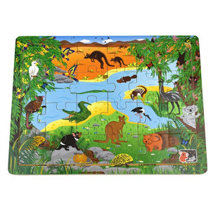 PUZZLE WOOD AUSTRALIA ANIMALS 24PC