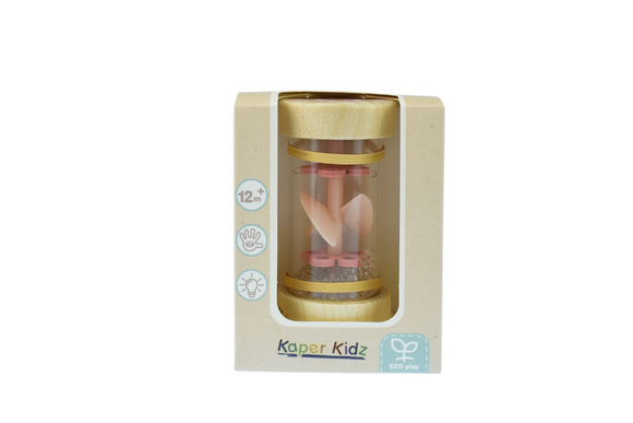 WOOD ECO WHIRLIE RATTLE PINK