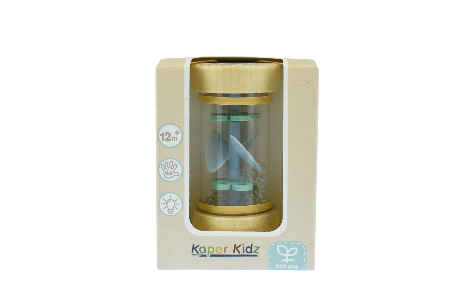 WOOD ECO WHIRLIE RATTLE BLUE