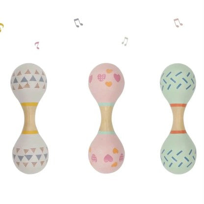 WOODEN BABY MARACA DOUBLE ENDED