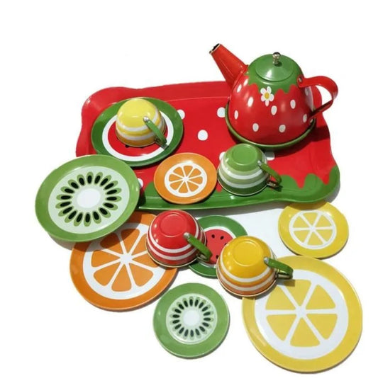 METAL TEA SET 14PC AST