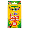 CRAYOLA CRAYONS LARGE SCHOOL 10CT