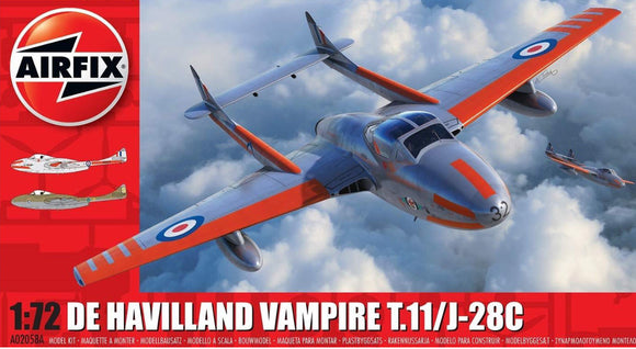 AIRFIX 1:72 DEHAVILLAND VAMPIRE T.11/J-2