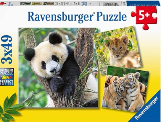 Puzzle 3X49Pc Panda Lion And Tiger