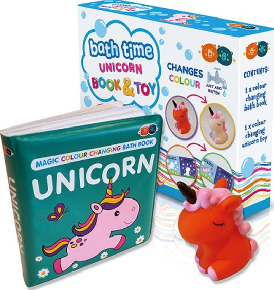 Bath Time Magic Color Book Unicorn & Toy