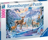 PUZZLE 1000PC DEER AND STAGS IN WINTER