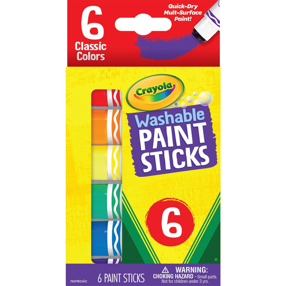 CRAYOLA PAINT STICKS 6PC WASHABLE