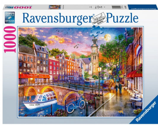 Puzzle 1000 Pc Sunset In Amsterdam