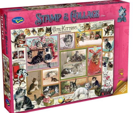 Puzzle 1000Pc Stamp & Collage Kittens