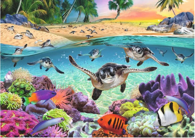 PUZZLE 500PC LARGE RACE BABY SEA TURTLE