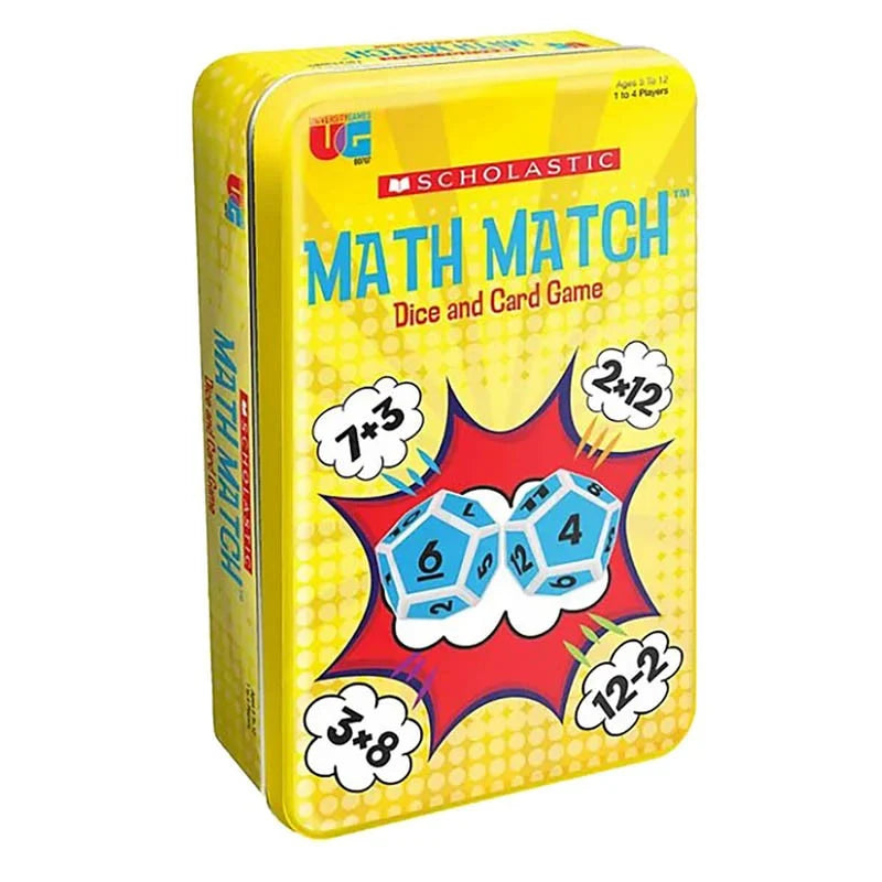 GAME MATH MATCH DICE & CARD GAME IN TIN