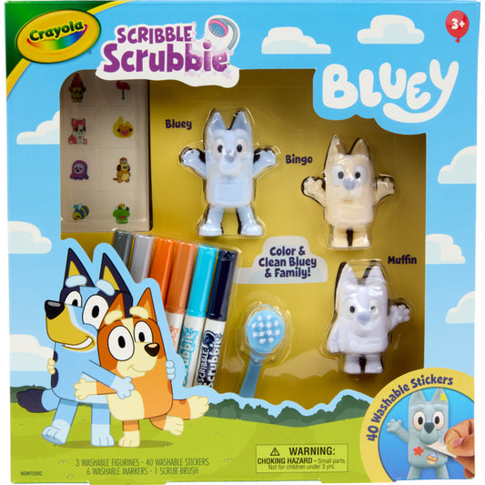CRAYOLA SCRIBBLE SCRUBBIE BLUEY 3PK