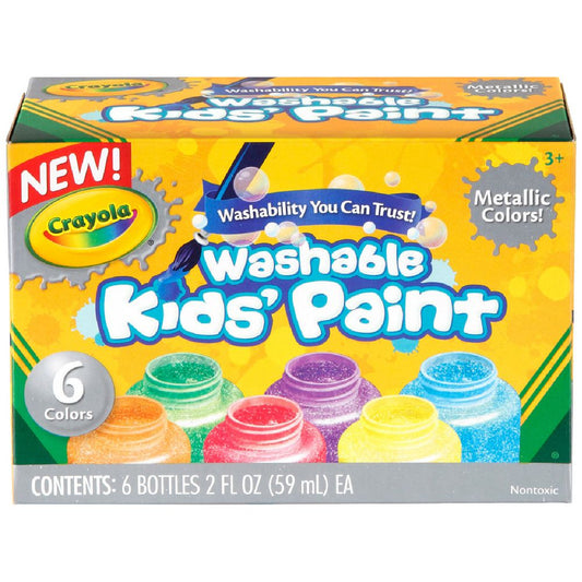 CRAYOLA PAINT 6CT WASHABLE METALLIC