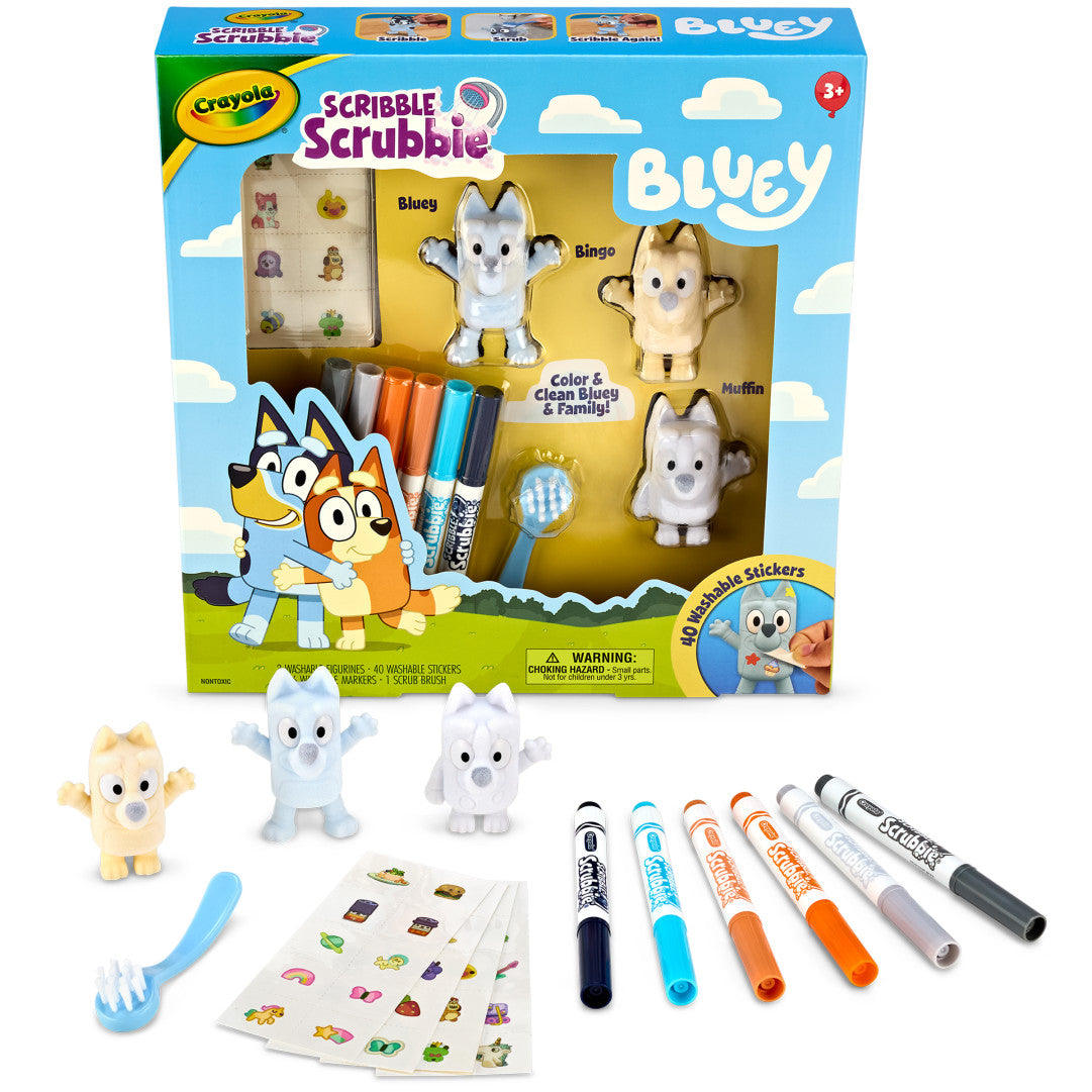 CRAYOLA SCRIBBLE SCRUBBIE BLUEY 3PK