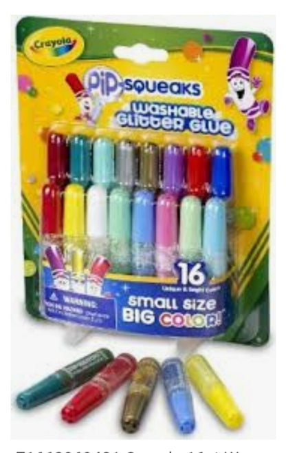 CRAYOLA 16CT PIP SQUEAKS GLITTER GLUE