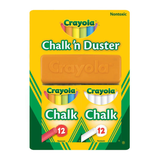 CRAYOLA CHALK N DUSTER BLISTER PACK