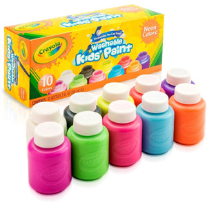 CRAYOLA PAINT 10 PK NEON WASHABLE KIDS