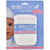 DOLLS WORLD NAPPIES 5 PACK